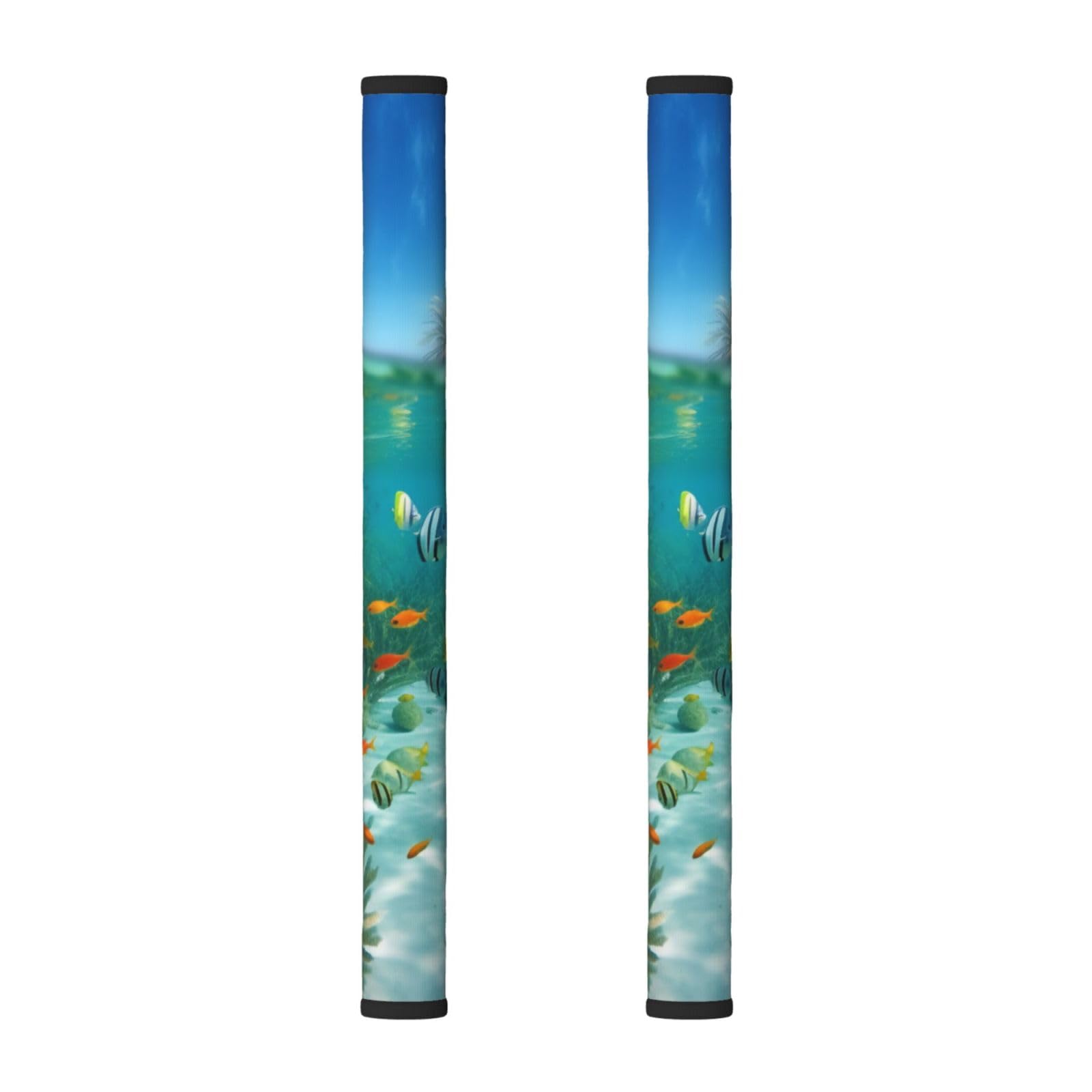 VGFJHNDF Refrigerator Door Handle Covers 2-Pack, Tropical Fish Landscape Printed Protect and Decorate for Fridge Ovens Dishwashers