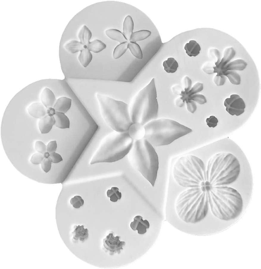 Molde de silicona con patrones 3D de flores para chocolate miniatura 1
