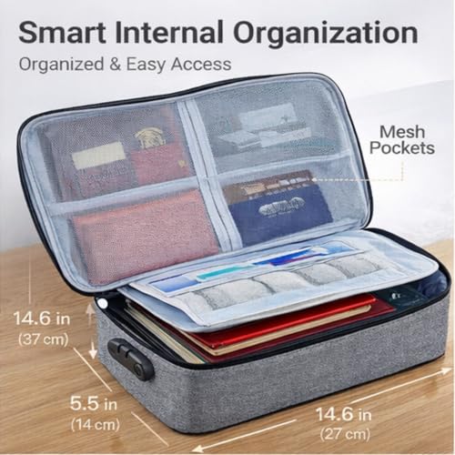 Mallette de rangement pour certificats en textile Oxford durable avec code secret - 3