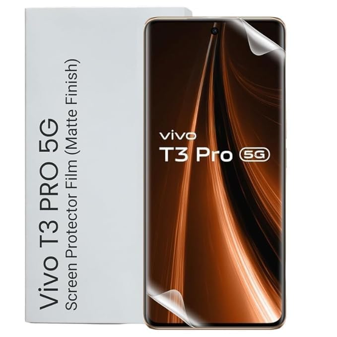 AACL Matte Screen Protector for Vivo T3 Pro 5G Membrane Case Friendly Full Edge to Edge Screen Coverage & Installation Kit- (Pack of 1)-image-46