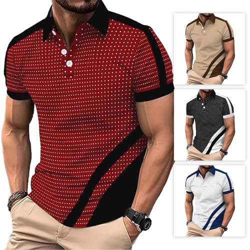 DEEX Men's Polo Shirts Short Sleeve 2025 Casual Polo T Shirt Color Block Slim Fit Summer Collared Golf Shirts4