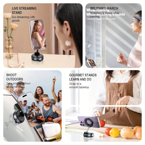 Image of Upgraded 360 Vaccum Magnetic Phones Holder, Magnetic Car Phone Mount, Hands-Free Suction Cup Holder for Car /Gym /Mirror /Car Dashboard, Car Mount Compatible For iPhone And Android All Smartphone