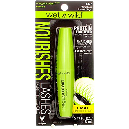 Wnw Mscra C137 Mega Protn Size .28Fl Wet N Wild Mascara Mega Protein C137 Very Black Nourishes Lashes #TOP15