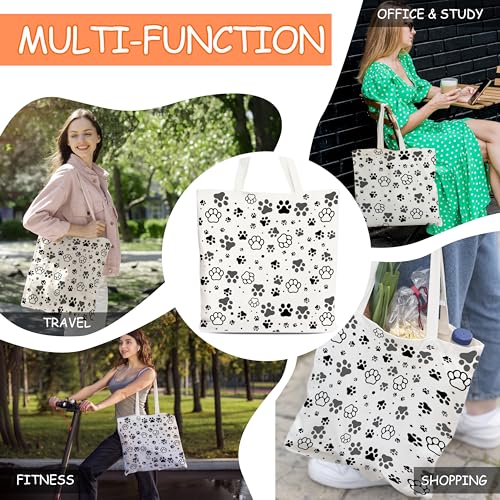 Bolso tote para mujer con diseño de huellas de perro miniatura 5