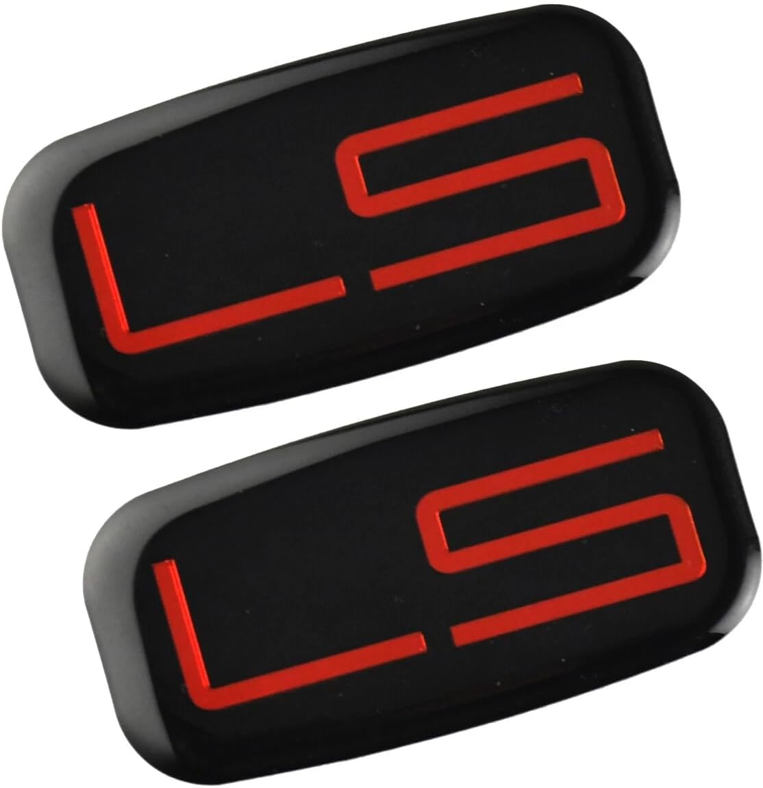 2Pc LS Emblems 3D Car Sticker Checkered Cab Compatible with Chevrolet Silverado Tahoe Suburban 15036135 (Chrome)