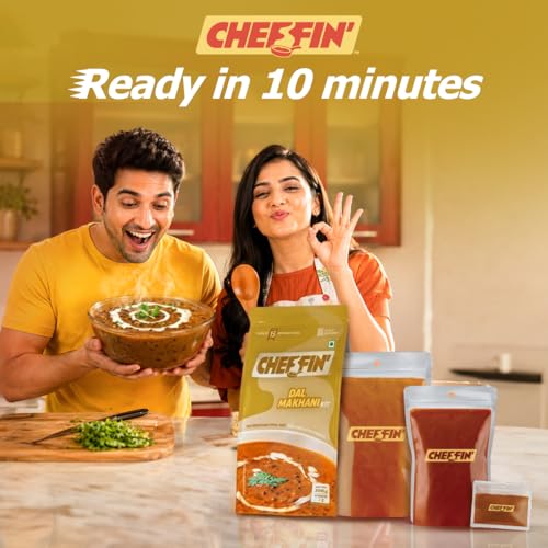 Image of Cheffin' Dal Makhani, 300g | Chef Curated Gourmet Cooking Kit | Ready in 10 Min | 100% Natural, No Preservatives | Serves 2-3| Pack of 2