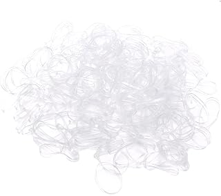 فوميز. 1000 قطعة من ربطات الشعر المطاطية بدون خياطة للاطفال والنساء من المطاط المرن بلون ابيض لحوامل ذيل الحصان، ربطات شعر شفافة صغيرة للفتيات والفتيات للاستعمال مرة واحدة، ناعمة ملونة مقاس S