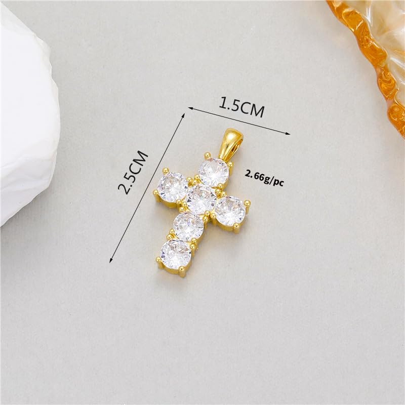 CZ Cross Necklace for Women 18K Gold Plated Cubic Zirconia Cross Faith Pendant Necklaces Gold Chains Chokers - Image 7