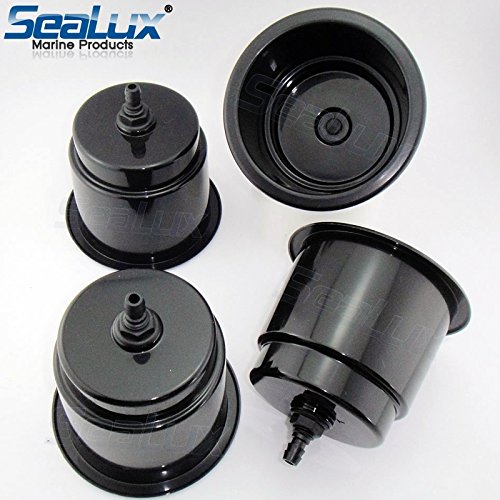 SeaLux Marine Boat Black Jumbo Cup Drink Holders (Set of 4) fit YETI