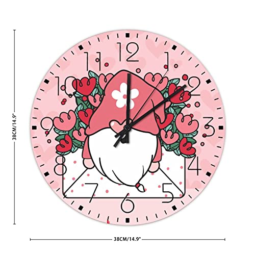 Horloge murale analogique en bois rose 38 cm pour cuisine et café - 3