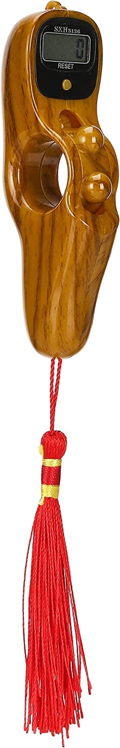 New Digital Counter with Rotating Prayer Beads Portable Finger Tasbeeh with Tassel for Chanting Japa and Meditation (Multi Colour)