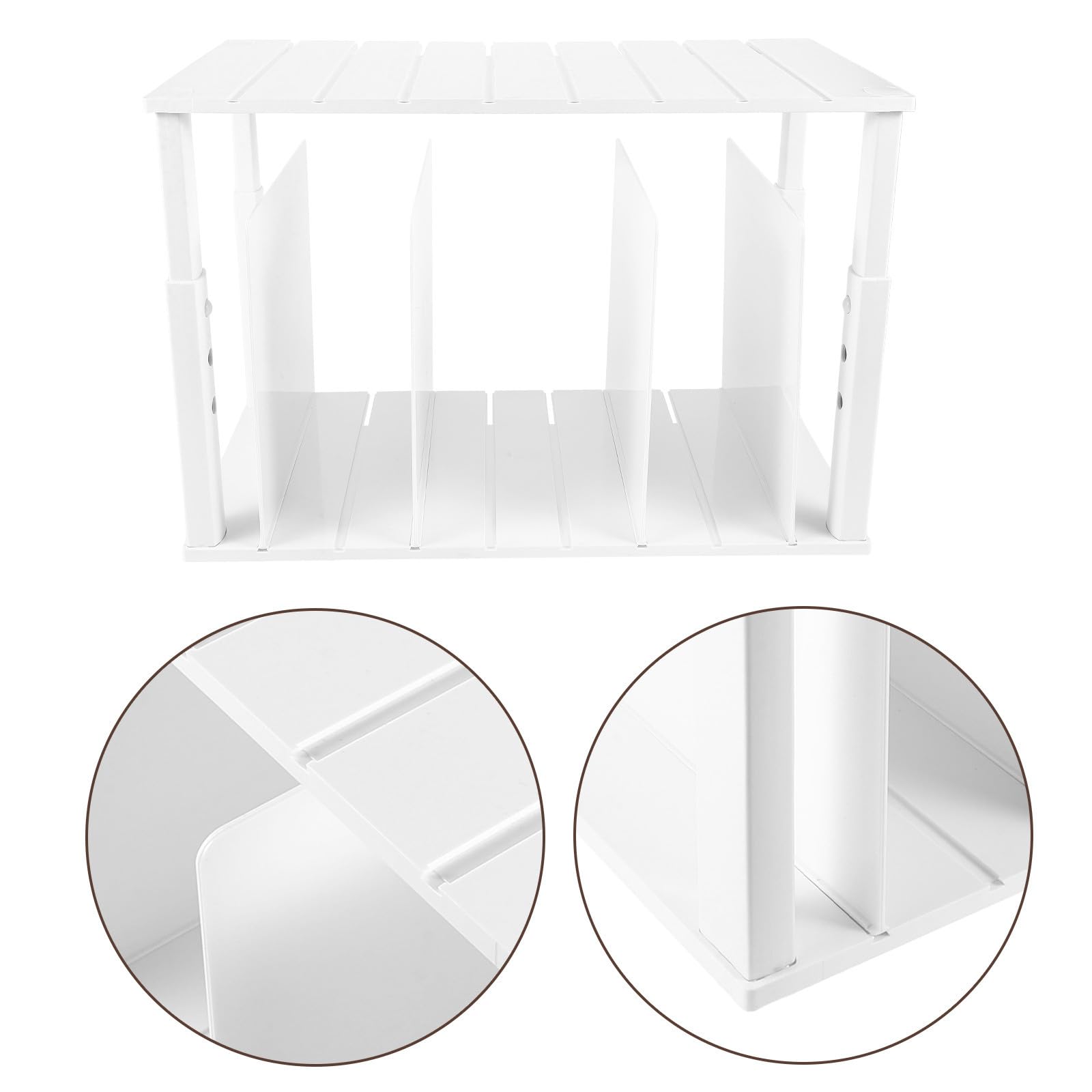 Organizzatore Bordi Lisci Arrotondati per Borse da Armadio Bianco in Abs Divisori Regolabili e Doppio Strato per Versatile Storage in Camera
