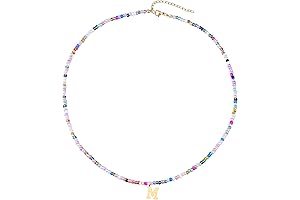 Personalized Cute Handmade Colorful Letter Necklace Set - Trendy Beaded Choker Necklace for Women