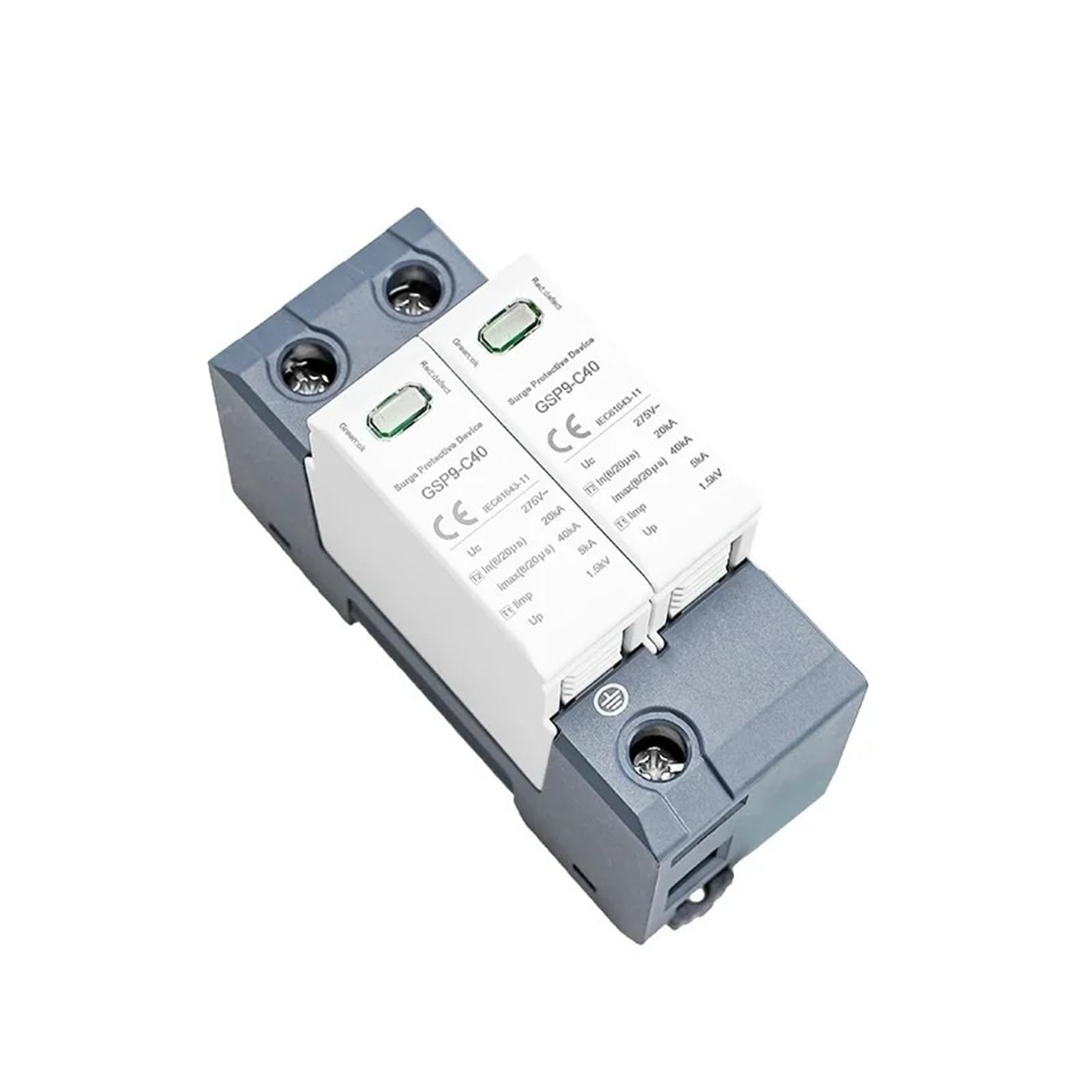 Protector contra sobretensiones doméstico GSP9 2P 4P | 1P+N Carril Din 20KA-40KA SPD AC275V SPD(4P AC275V 40KA)