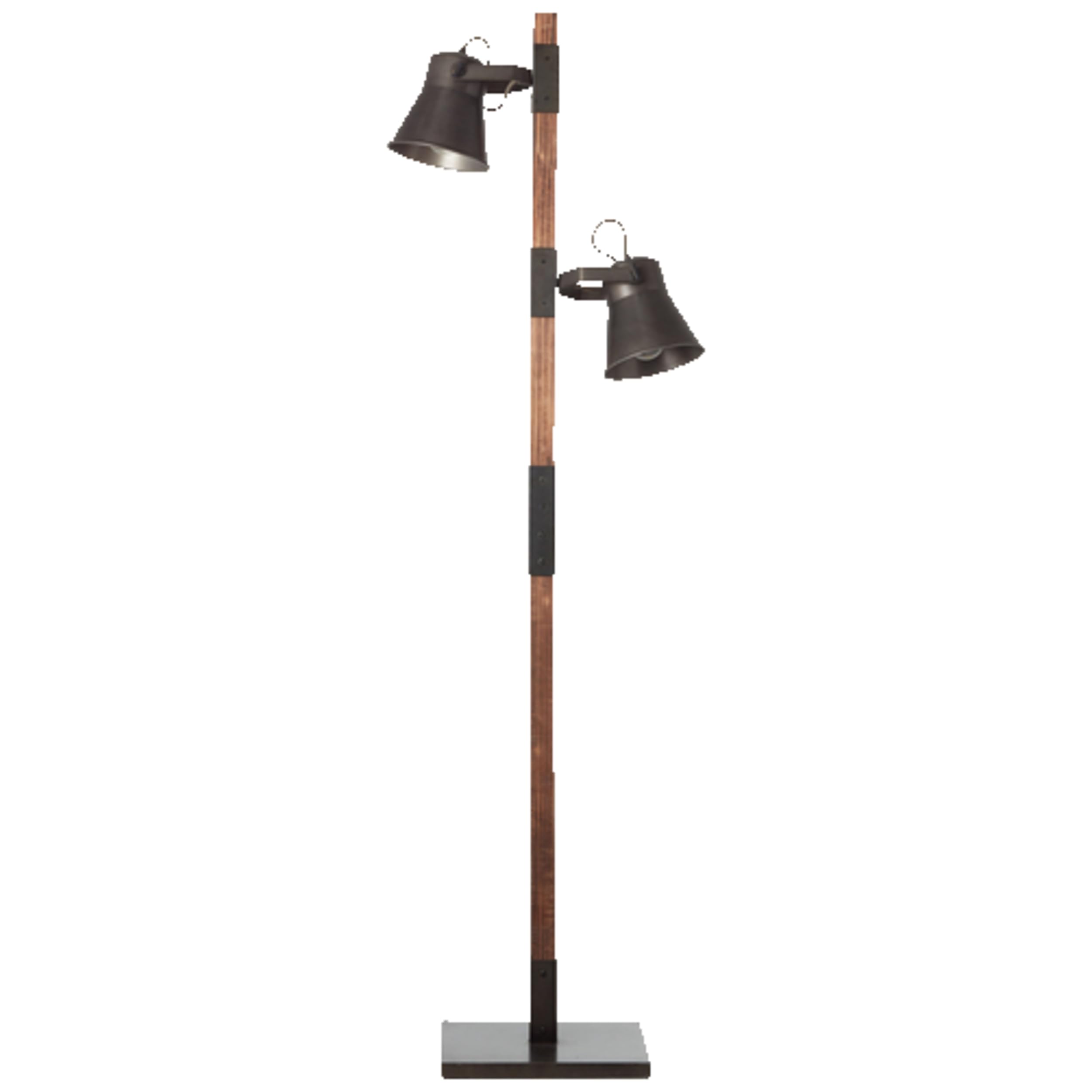 Lightbox Stehlampe im Industrial-Look - Standleuchte 2-flammig - 154cm Lampe für Wohnzimmer, Schlafzimmer & Esszimmer - E-27 Fassung exkl. LED