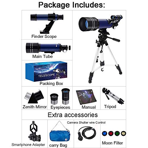 Telescopio Astronómico Refractor 70mm para Niños y Adultos miniatura 4