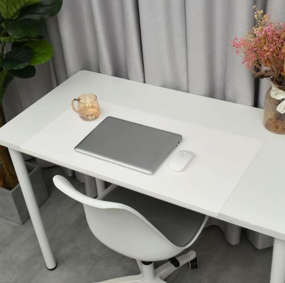 Tappetino da scrivania in pelle ecologica in poliuretano, spessore 2 mm, protezione per piano di lavoro, ufficio, casa, cucina, tappetino per scrittura con protezione dei bordi, tappetino per mouse