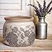 Modern Farmhouse Ceramic Planter for Home Decor, 6.29 Inch Vintage Plant Pot Indoor with Drainage Hole for Succulent Rosemary Plant, Distressed Pottery Vase for Office Balcony Decoration & Gift (Gray)