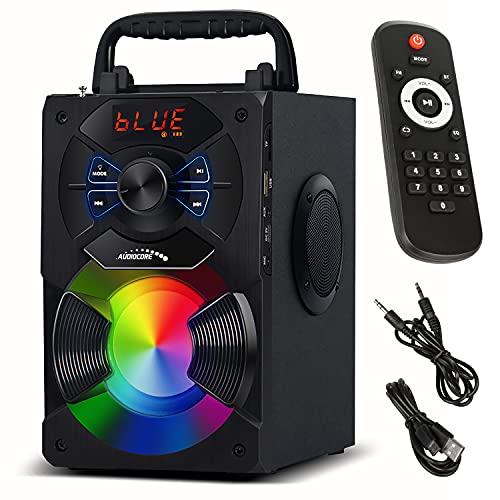 Audiocore AC730 Przenośny Głośnik 11 W (5 W + 3 W x2) Bluetooth 5.0 obsługuje karty SD/MMC/TF AUX Pilot miejsce na Mikrofon oświetlenie LED