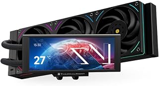 Thermalright Trofeo Vision 360 ARGB Black CPU Liqud Cooler,6.86-inch Magnetic IPS LCD Screen with 2400x1080 Resolution,Free to DIY a Variety of Themes,Liquid CPU Cooler for AM4/AM5,Intel lga1700/1851
