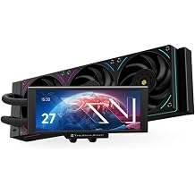 Thermalright Trofeo Vision 360 ARGB Black CPU AIO Cooler,360mm Radiator, IPS LCD Screen with 1280x480 Resolution,for AM4/AM5,Intel LGA1851/1700,6.86in LCD Long Screen High Performance Radiator,Black