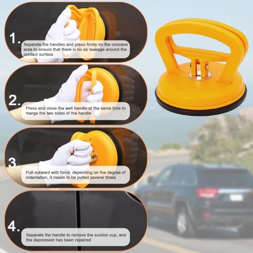 Image of STHIRA Car Dent Repair Tool Kit, Includes Manual Alloy Spring Loaded Dent Pulling Tool, Suction Cup Dent Puller, Hot Glue Gun, 18Pcs Dent Repair Pads, Scraping Tool