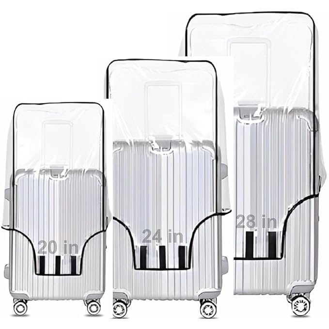 Combo of 3 Trolley Bag Cover Waterproof, Dustproof Durable Elastic Fit with Secure Hook & Loop Closure Reusable Heavy-Duty Protector for Keeps Bags Safe & Clean During Travel-image-12
