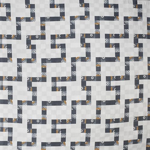 Image of VOMZER Premium Cotton Elastic Fitted Bedsheets Single Bed with 1 Pillow Cover | Single Bed with All Around Elastic, Size 36 x 72 x 10 Inches (White Lines)