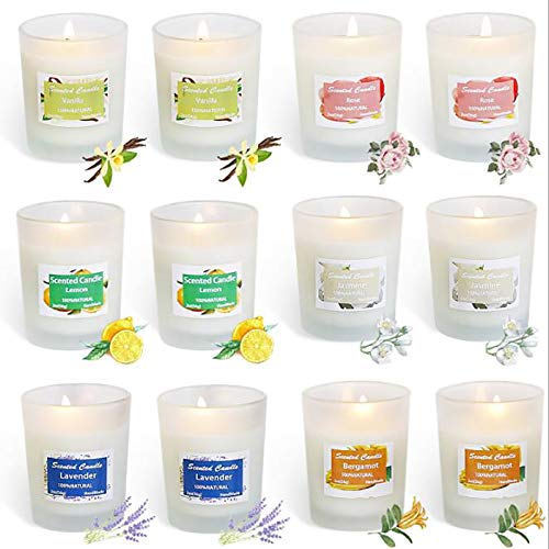 Bougies parfumées anti-stress en cire de soja pour l'aromathérapie