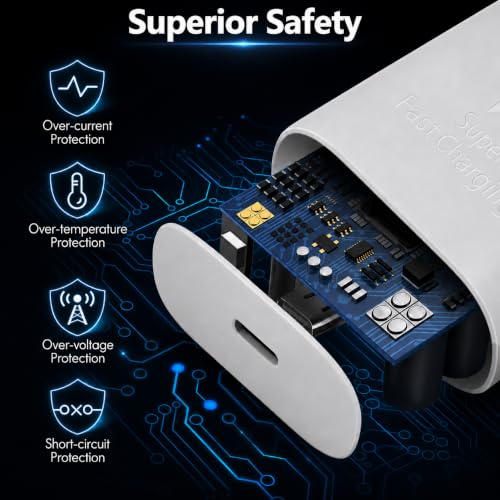 Image of AILKIN 25W Type C Fast Charger (White) with USB C to C Cable (1M) | PD 3.0 Fast Charging Adapter | Compatible with Samsung Galaxy S24, S23, S22, Note Series & Other Type-C Devices