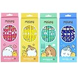 Molang 8-Piece Pencil Set 1pack - Soft #B Pencil Lead - Kawaii Cute Korean Stationery, Smooth Writing Experience, Perfect for Drawing, Sketching, School, Office - Ideal Gift for Kids & Adults