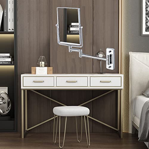 Espejo de maquillaje rectangular de pared con aumento 3X miniatura 3