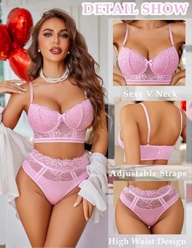 Image of Avidlove Lingerie Sets for Women Bra and High Waist Panty Outfits