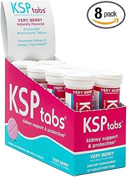 Very Berry All Natural Hydration & Kidney Health Supplement to Combat Calcium Oxalate Crystal Formation, 80 Tablets