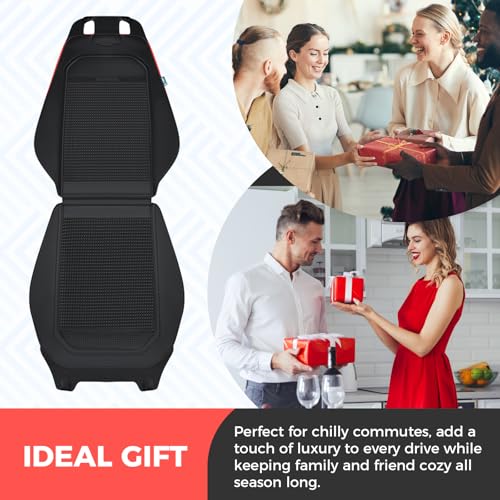 Image of FLORICH Leather Car Seat Covers Universal Car Seat Cushion Comfortable Automotive Seat Protector Fit for Car SUV Truck Van, Black&Red Line