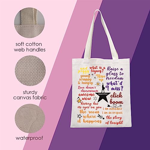Broadway Musical Tote Bag Broadway Musical Tote Broadway Musical Merch Musical Quote (Tote), Ha-mil-ton Tote - Image 3