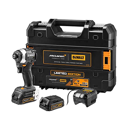 DEWALT McLaren Design DCF85ME2GT-QW - Destornillador de percusión inalámbrico (18 V, 1,7 Ah, 1/4')