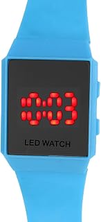 Qtqgoitem Lady Soft Plastic Band Red LED Light Digital Sports Wrist Watch Blue (Model: b93 bfe d10 9b4 e41)