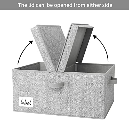 GRANNY SAYS Fabric Storage Box with Lid, Large Storage Box for Shelves, Decorative Storage Basket Organizer, Foldable Cloth Storage Bin with Lids for Wardrobe Organizing Clothes, Extra Large, Grey - Cosy Home Interiors GRANNY SAYS Fabric Storage Box with Lid, Large Storage Box for Shelves, Decorative Storage Basket Organizer, Foldable Cloth Storage Bin with Lids for Wardrobe Organizing Clothes, Extra Large, Grey - Image 5