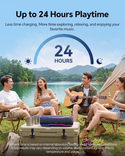 Bluetooth Speaker, IPX7 Waterproof, 50W Peak/25W RMS, Matte Black - image 6