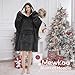 Mewkou Wearable Blanket Hoodie for Adult,Oversized Sherpa Fleece Blanket Hoodie for Women Men,Grey