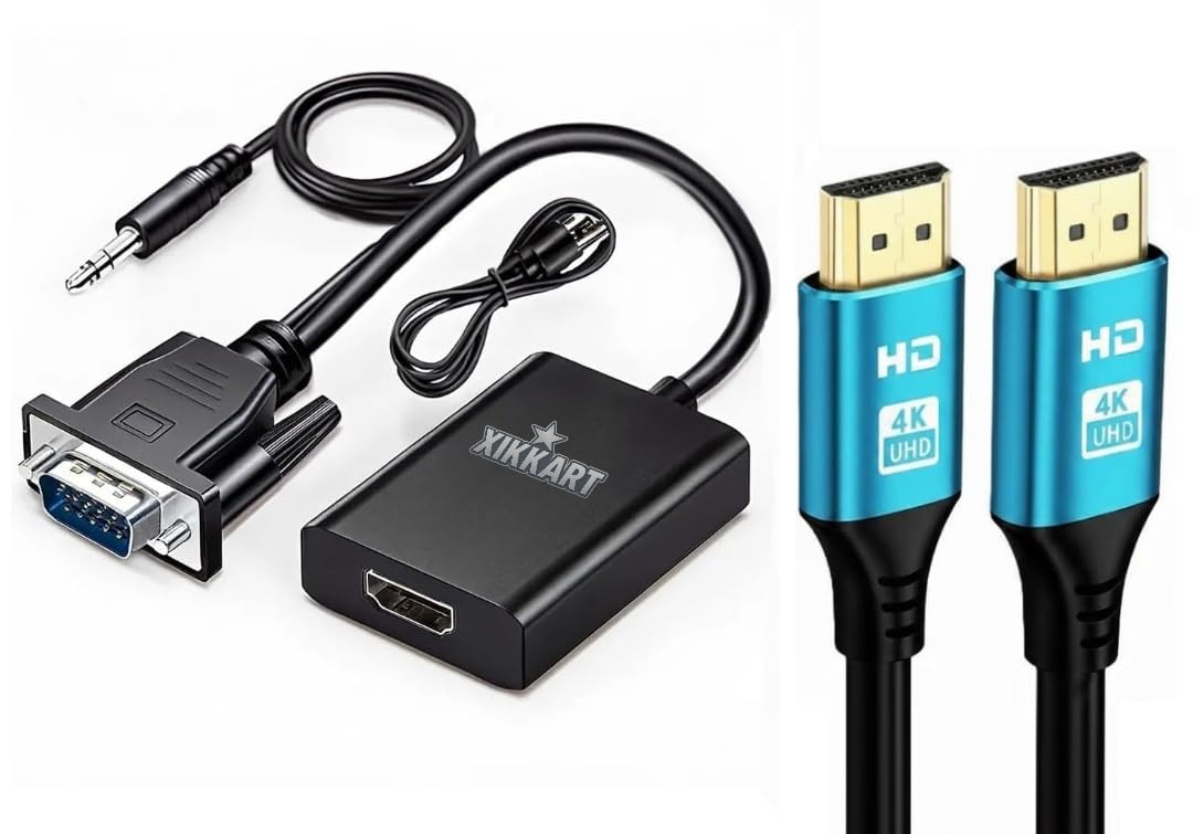 VGA to HDMI Converter with 4K 1.5M HDMI Cable Combo | VGA to HDMI Adapter | VGA Male to HDMI Female Converter with Audio for Laptop, PC, Desktop, Monitor, Projector | 1 Year Warranty-image-27
