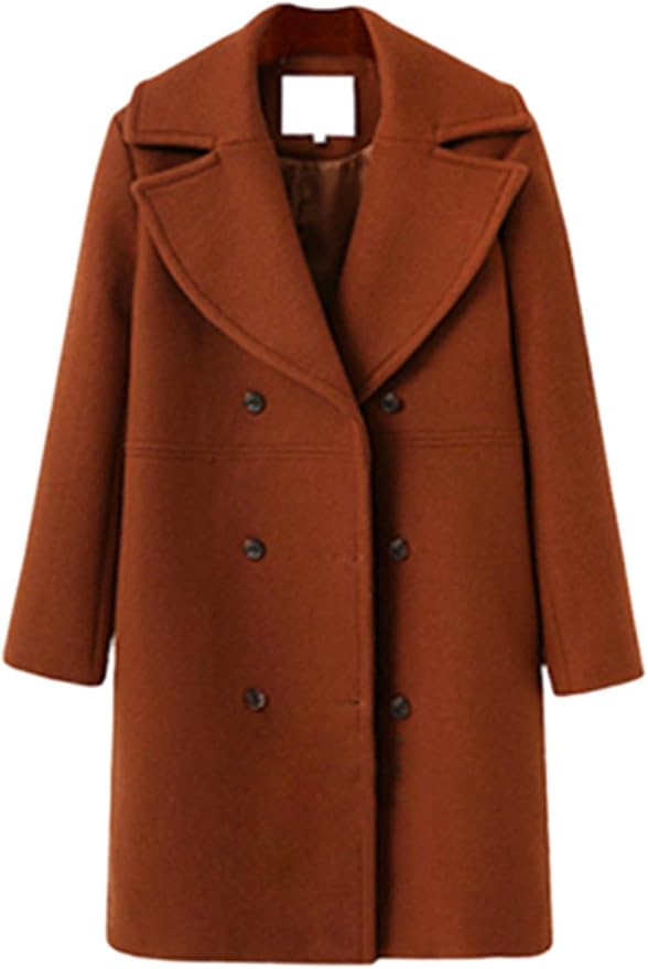 Amazon | [SIBKY] チェスター コート 上品 ミドル 丈 襟 大きめ 着痩せ