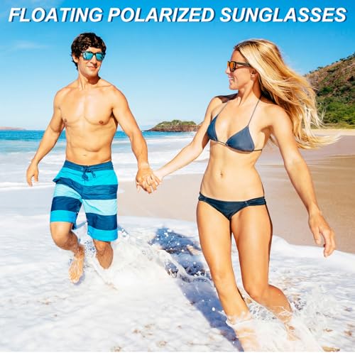 Image of Geiserailie Floating Polarized Fishing Sunglasses for Men Women UV Protection Lightweight Frame Boating Fishing Sport Glasses