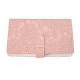 Generic ミニフォトアルバム 96ポケット、PUレザー ブラックレース – 富士フイルムインスタントミニ12/11対応 写真 収納 カード チケット整理 (濃いピンクの模様)