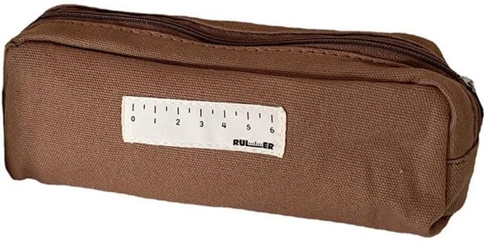 XSDIAQG 大容量ヴィンテージ丈夫なキャンバス鉛筆ケースバッグ無地ポータブル化粧品バッグ収納袋レトロ文具(A)