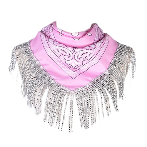 Bandanas de vaquera para diamantes de imitación discoteca moda vaquera despedida de soltera con flecos Bandanas de cuello Bandanas de despedida de soltera Cover