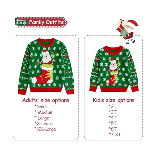 Image of Simplee kids Family Matching Christmas Sweaters, Ugly Pullover, 2T-2XL
