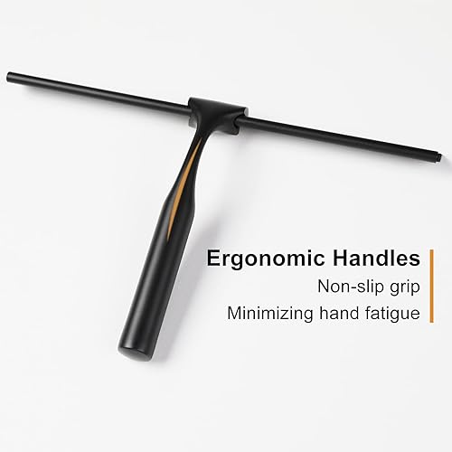 Miniatura 4 de Escobilla de ducha negra de 10 pulgadas + plateado de 12 pulgadas para vidrio