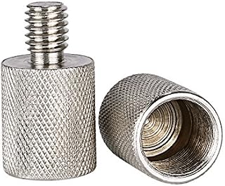Neewer Nickel Brass Durable Solid 2 Pieces 3/8-inch Male to 5/8-inch Female Screw Thread Adapter for Microphone Mounts and Stands (Silver)